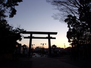 鹿島神宮　夕焼け